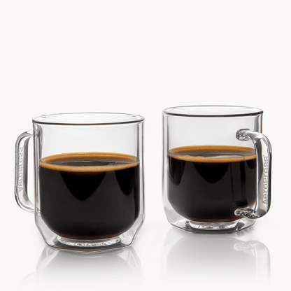 AeroPress Double Wall Glass Coffee Mug - 2 Pack Double Wall Coffee Mug Set
