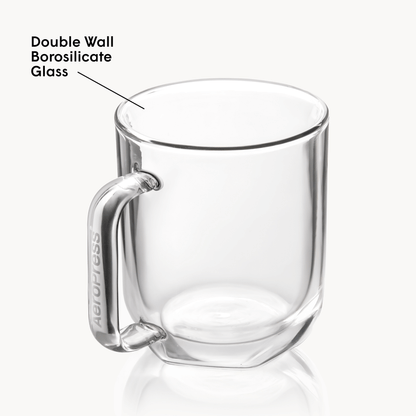 AeroPress Double Wall Glass Coffee Mug - 2 Pack Double Wall Coffee Mug Set