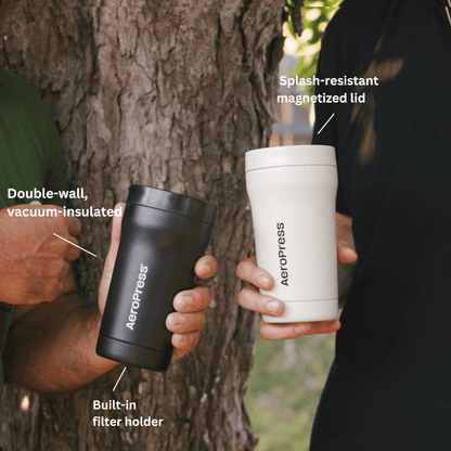 AeroPress Travel Coffee Tumbler - Stainless Steel Double Wall Coffee Mug Set